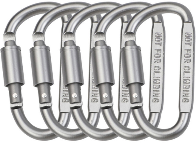 고강도 강철 카라비너 5p 세트, 실버