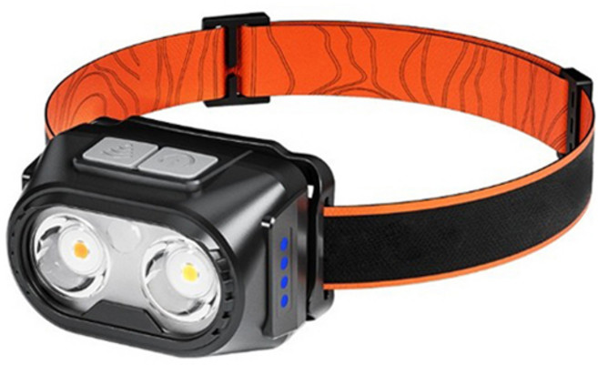 아웃도어 충전식 모션 모자 헤드랜턴, 블랙, 1개