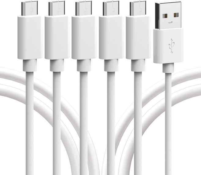 서가 5핀 고속충전 케이블, 화이트, 5개, 1m