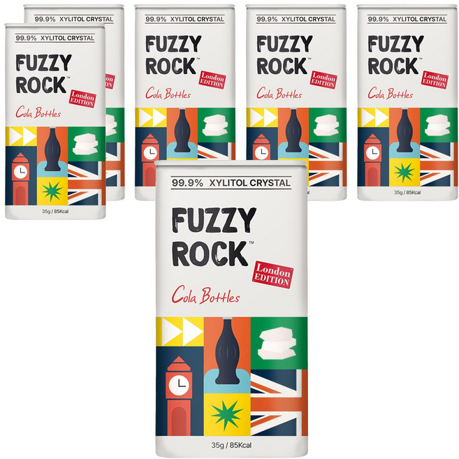 Fuzzy Rock 木糖醇水晶糖 可樂口味, 6罐, 35g