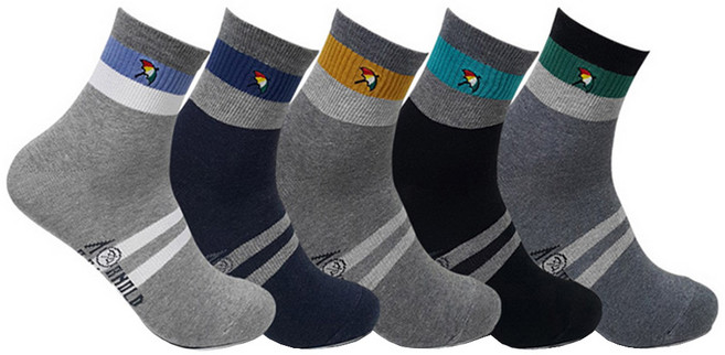 Arnold Palmer 雨傘牌 AP5171 男士休閒中筒襪5雙入禮盒組