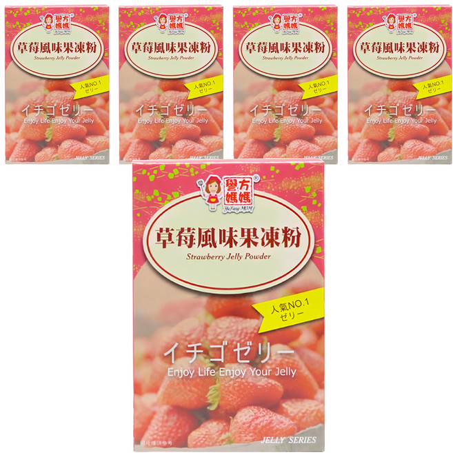 譽方媽媽 草莓風味果凍粉, 100g, 5盒