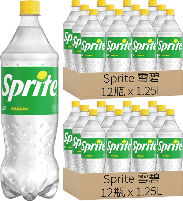 Sprite 雪碧 清爽檸檬風味, 1.25L, 24瓶