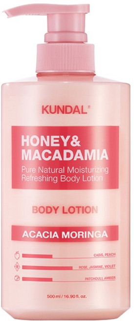 쿤달 허니 앤 마카다미아 퓨어 바디로션 아카시아 모링가향, 500ml, 1개