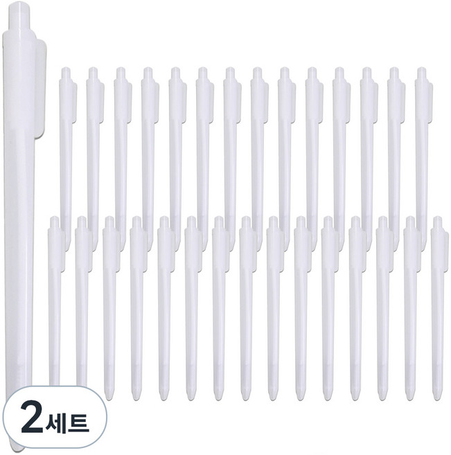 문구담 볼펜 50p, 화이트, 2세트