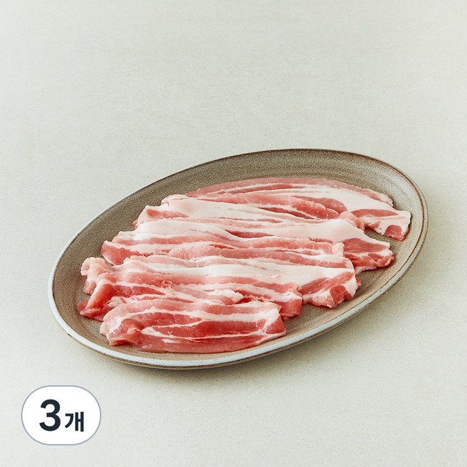 파머스팩 한돈 무연골 얇은삼겹살 구이용 (냉장), 600g, 3개