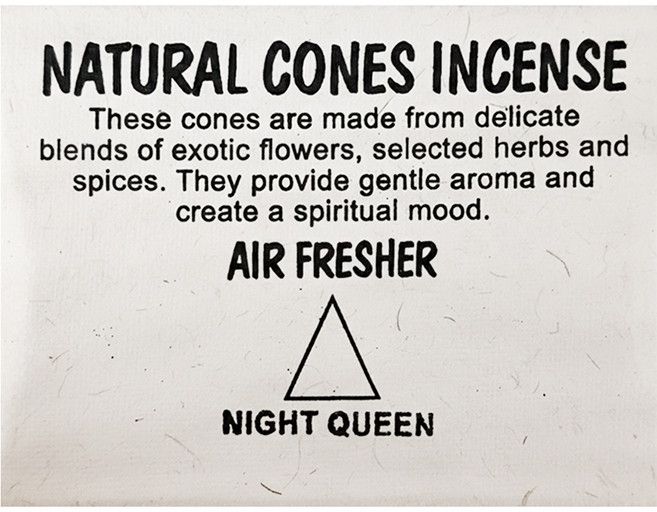 尼泊爾 LOTUS 天然手工香薰塔香, 夜來香 夜皇后 NIGHT QUEEN, 1盒