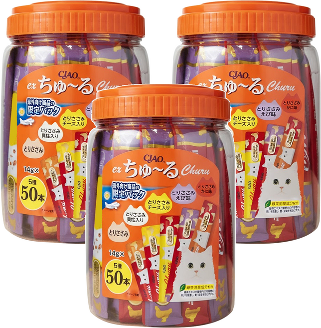 INABA CIAO 肉泥條, 700g, 3桶, 雞肉綜合海陸