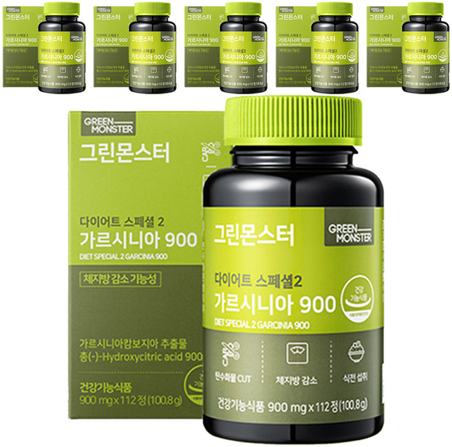 GREEN MONSTER Special2藤黃果萃取錠 900mg, 112顆, 6罐