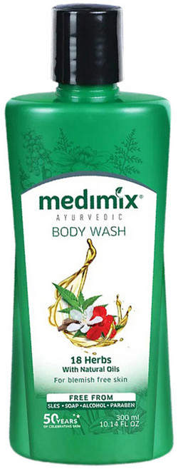 medimix 阿育吠陀秘方沐浴液態皂 草本, 300ml, 1瓶