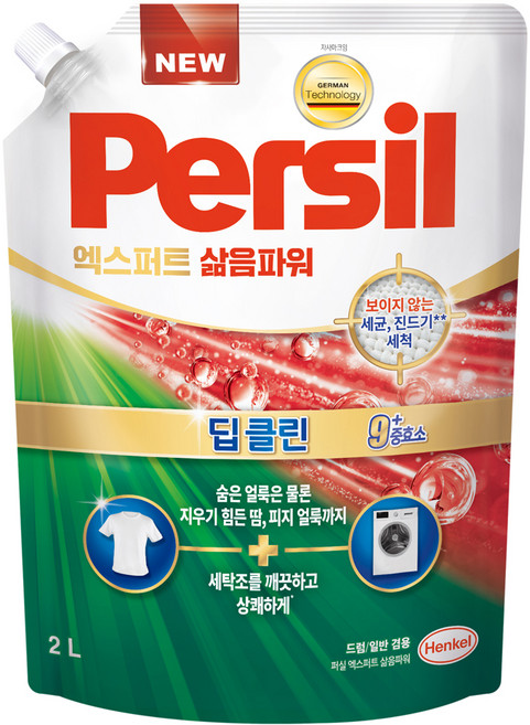 퍼실 엑스퍼트 삶음파워 겸용 액상세제 리필, 2L, 1개