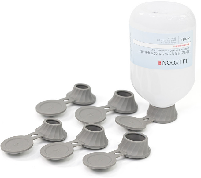 데일리픽 쉽게 끼우는 밀폐 거꾸로캡 3종 세트, 그레이, 2세트