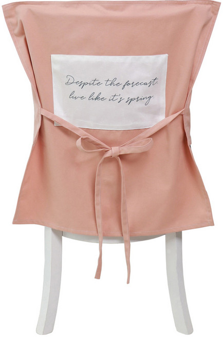 하늬통상 패브릭 식탁의자커버, 핑크, 1개