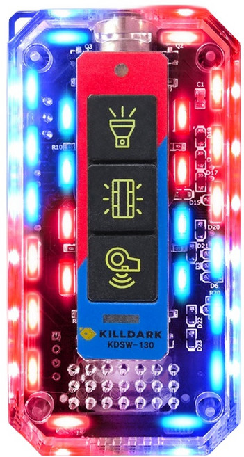 킬다크 5방향 LED 전자 호루라기 호신용 휘슬 손전등 랜턴 KDSW-130, 블랙, 1개