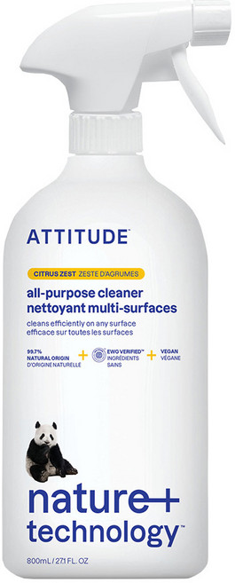 ATTITUDE 艾特優 多功能清潔劑 柑橘味, 800ml, 1瓶