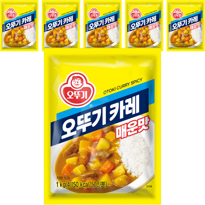 오뚜기 카레 매운맛, 1kg, 6개