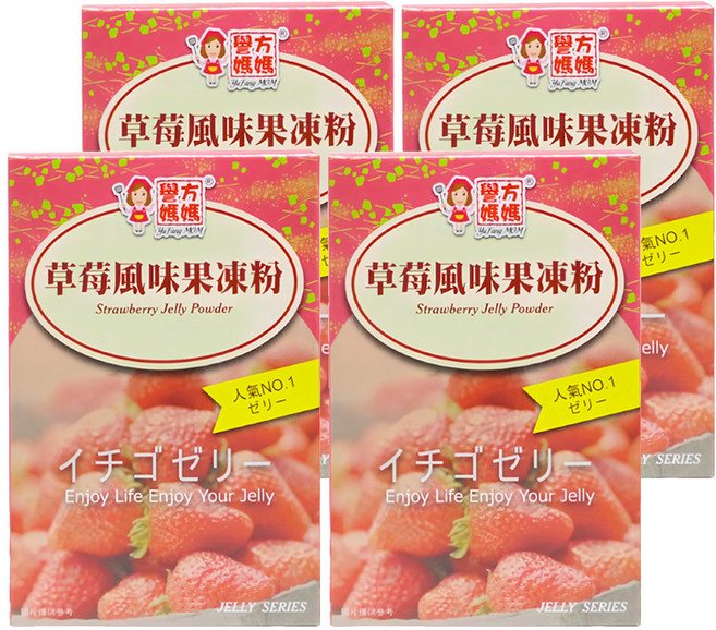 譽方媽媽 草莓風味果凍粉, 100g, 4盒