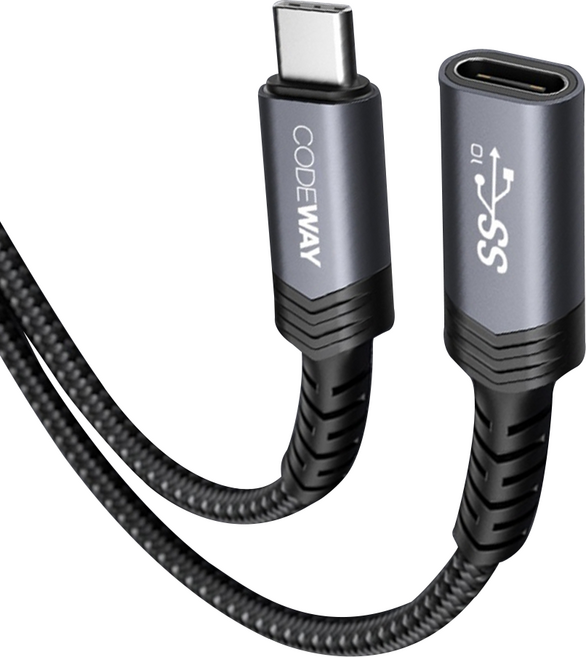 CODEWAY Type-C 公對母延長線 USB3.2 Gen2, 1m, 1條