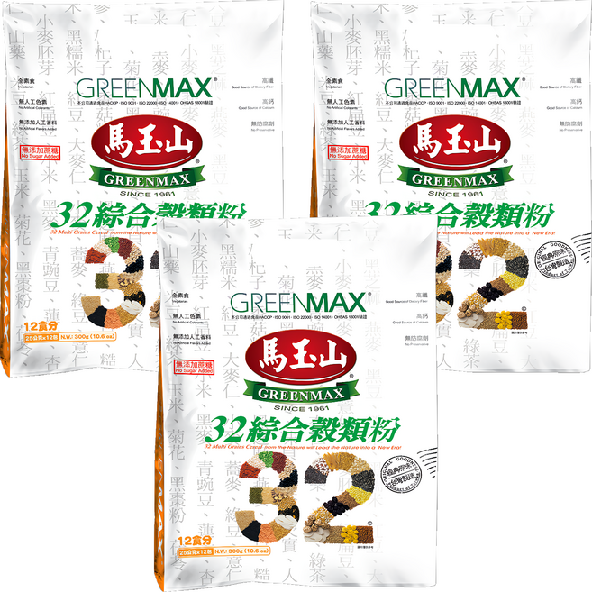 馬玉山 32綜合穀類粉, 25g, 12包, 3袋