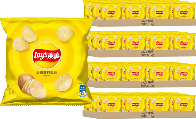 Lay's 樂事 洋芋片 美國經典原味, 12g, 200包