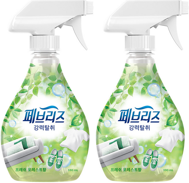 페브리즈 섬유탈취제 강력탈취 프레쉬 포레스트향, 2개, 330ml