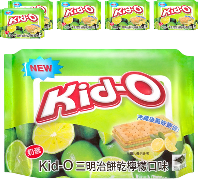 Kid-O 三明治餅乾 檸檬口味, 340g, 6袋