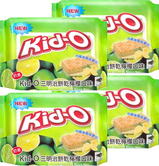 Kid-O 三明治餅乾 檸檬口味, 340g, 4袋