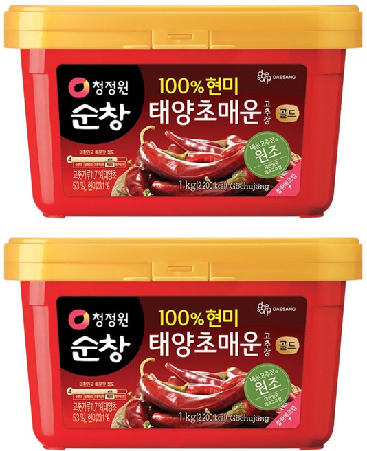 청정원순창 태양초 매운고추장 골드, 1kg, 2개