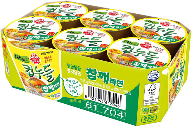 오뚜기 컵누들 참깨라면 37.5g, 6개