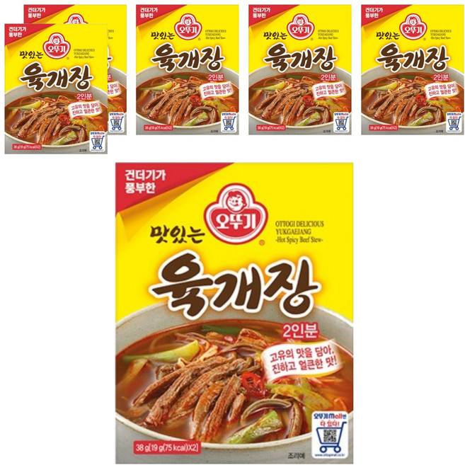 오뚜기 맛있는 육개장, 38g, 6개