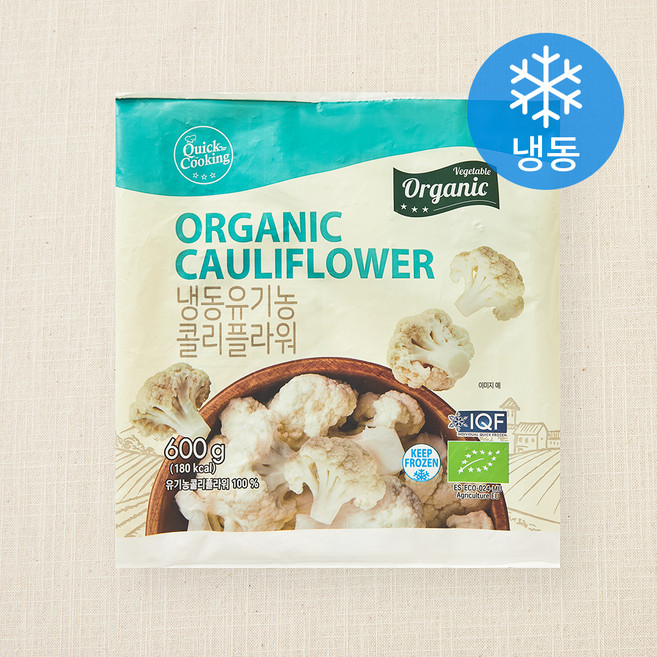 퀵쿠킹 유기가공식품 인증 콜리플라워 (냉동), 600g, 1개