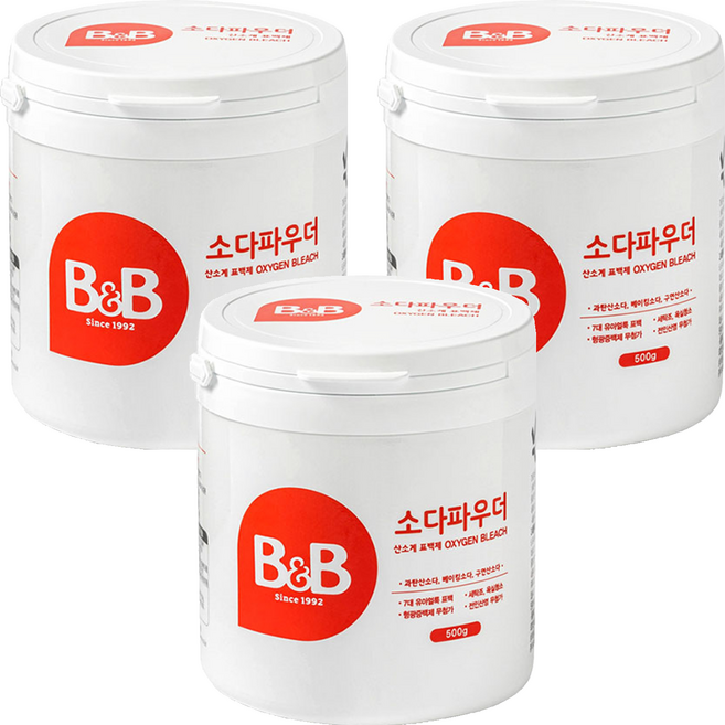 비앤비 유아용 소다 파우더 표백제, 500g, 3개