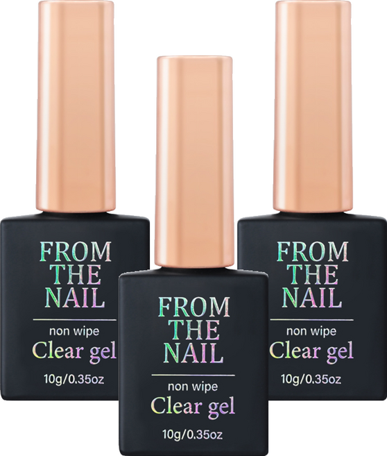 프롬더네일 논 와이프 클리어 젤 네일, 10g, 3개