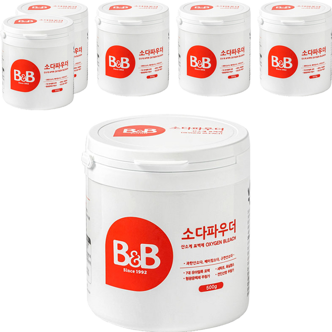 비앤비 유아용 소다 파우더 표백제, 500g, 6개