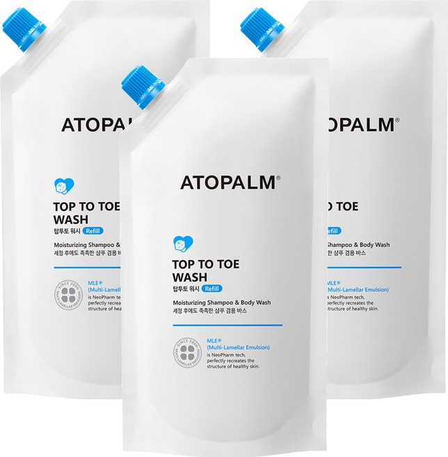 아토팜 탑투토 워시 리필형, 400ml, 3개