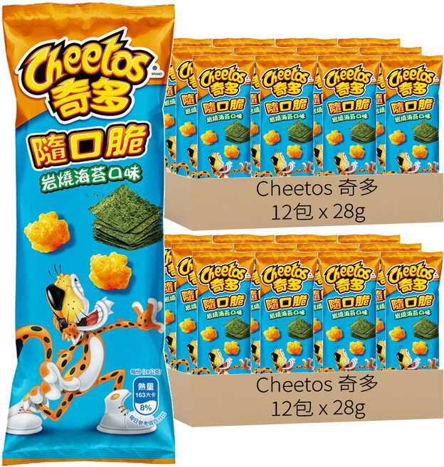 Cheetos 奇多 隨口脆 岩燒海苔口味玉米脆, 28g, 24包