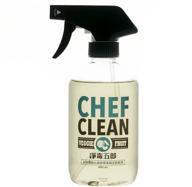 CHEF CLEAN 淨毒五郎 蔬果清潔劑噴頭罐, 400ml, 1瓶