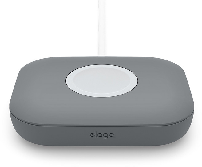 엘라고 애플워치 갤럭시워치 실리콘 충전 패드, 다크그레이