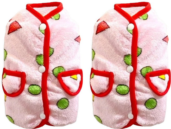 SassyDog 毛絨馬甲, 粉色菱格, 2件