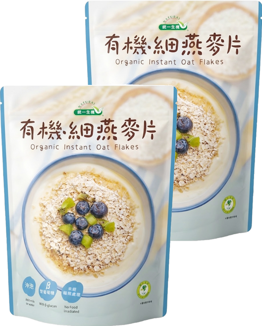 統一生機 有機細燕麥片, 400g, 2包