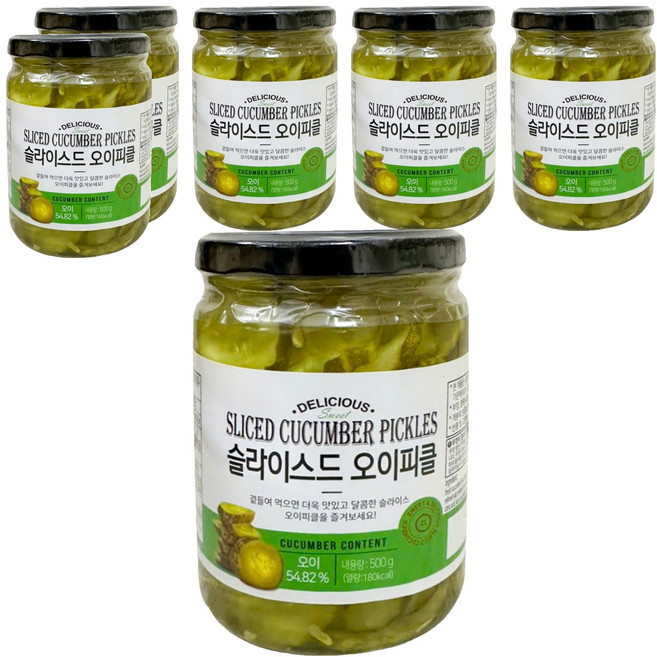 효성인터내셔널 슬라이스드 오이피클, 6개, 500g