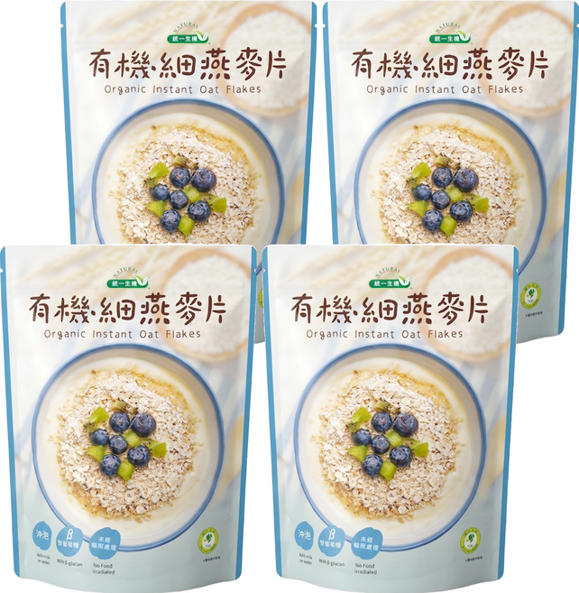 統一生機 有機細燕麥片, 400g, 4包