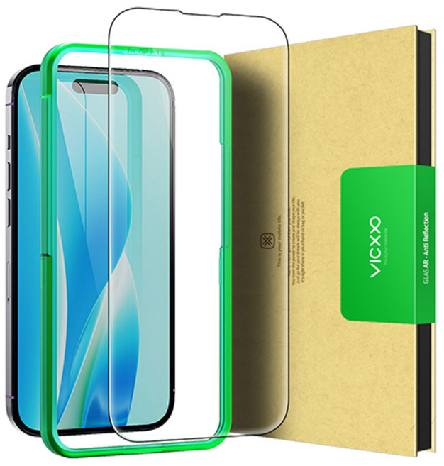 VICXXO 低反射高畫質AR鍍膜附對位器鋼化玻璃螢幕保護貼組, 1套