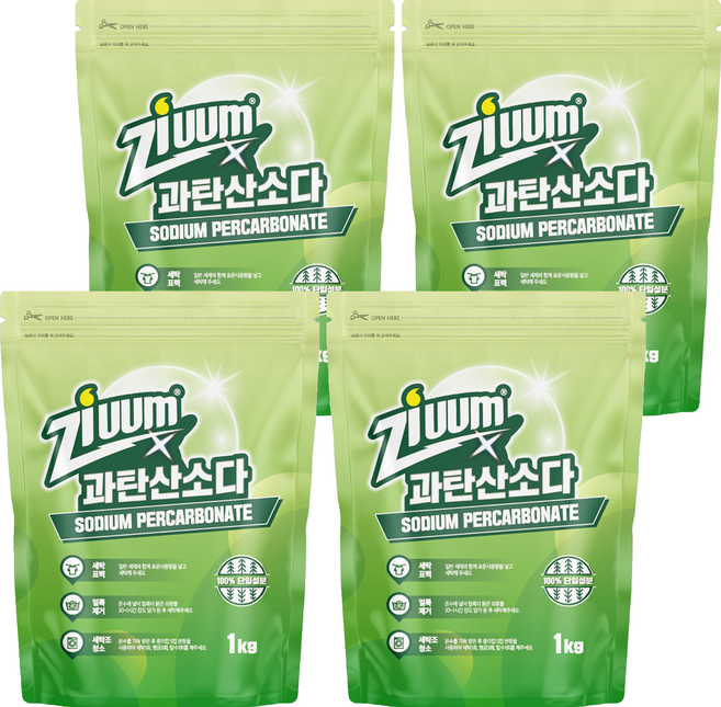 슈가버블 지움 분말 과탄산소다, 1kg, 4개