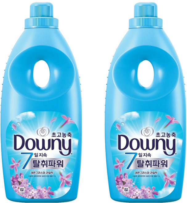 다우니 초고농축 7일지속 탈취파워 섬유유연제 레몬그라스와 라일락 본품, 1L, 1개입, 2개