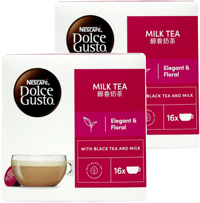 NESCAFE 雀巢咖啡 DOLCE GUSTO 醇香奶茶膠囊 僅適用DOLCE GUSTO咖啡機, 11.5g, 16顆, 2盒