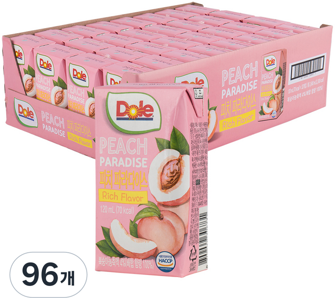 돌 피치 파라다이스 주스, 120ml, 96개