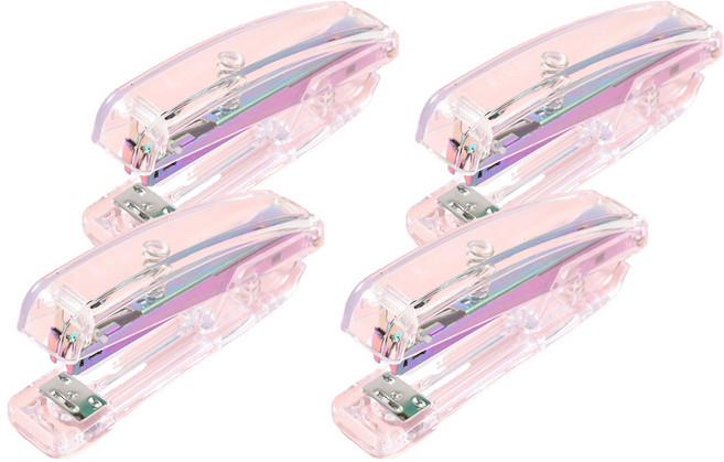 일상속반짝 스테이플러, 투명 블루, 4개