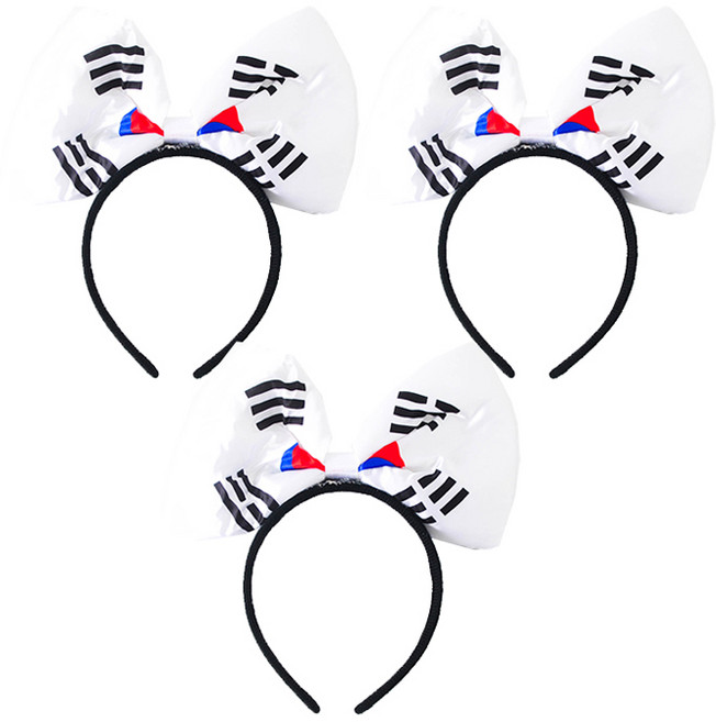 파티쇼 점보태극기 머리띠, 혼합 색상, 3개