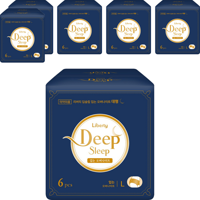 리버티 딥슬립 입는 오버나이트, 대형, 6개입, 6개